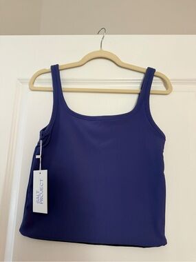 NWT Salt Project Bright Indigo Ribbed Tank Top Size L